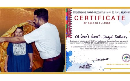 Balochistan confers the highest Civilian Award on Col(Hony.) Parvati Jangid Suthar